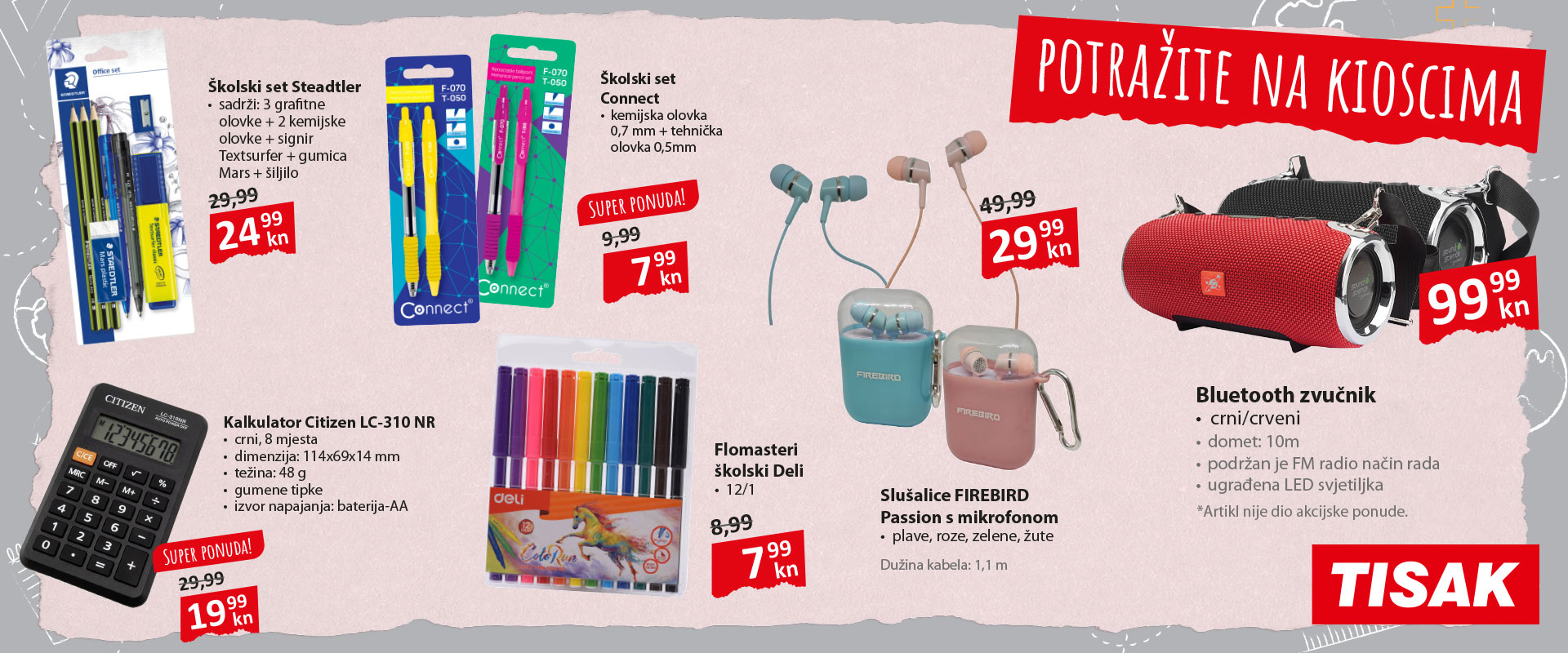 Ponuda 'Back to school' proizvoda na Tisak kioscima