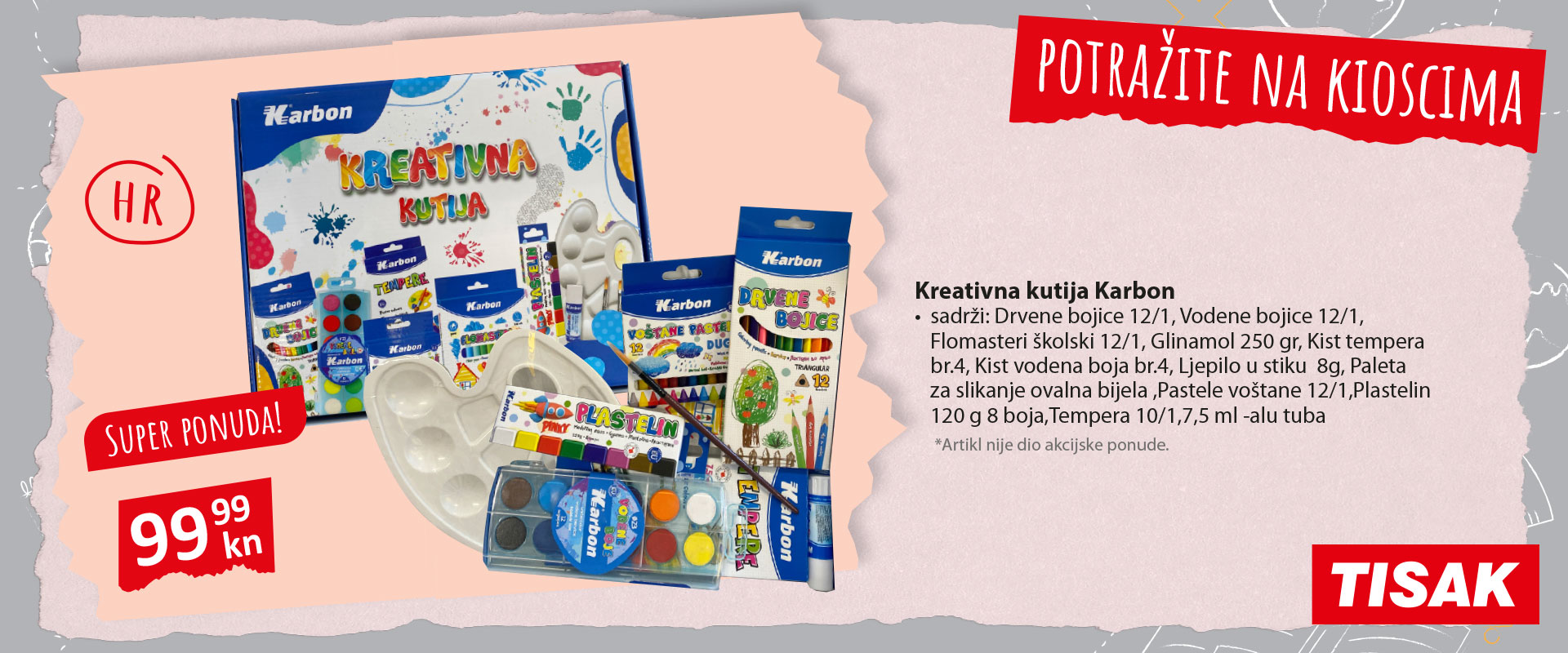 Kreativna kutija Karbon, hrvatski proizvod, dostupna na Tisak kioscima