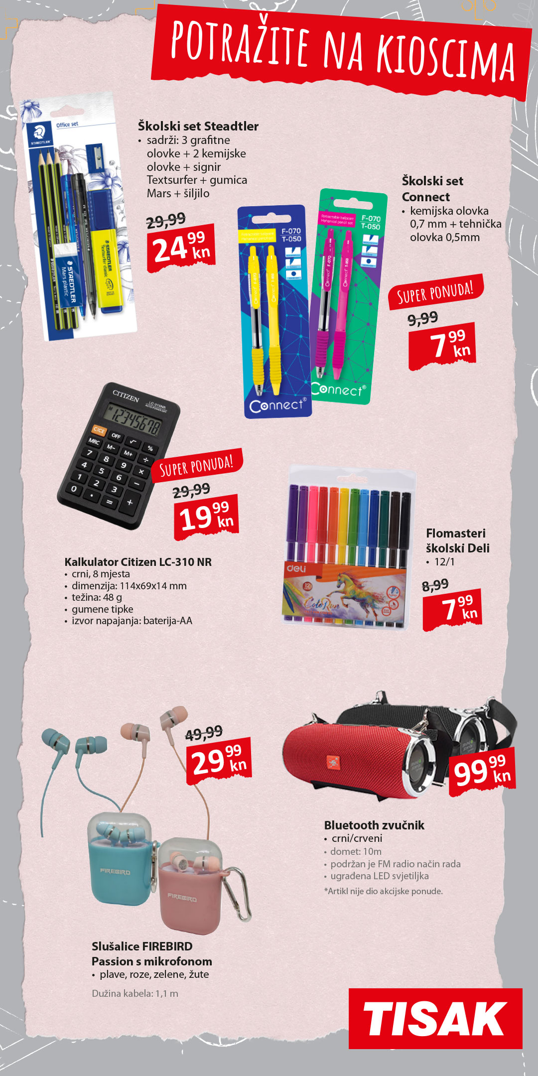 Ponuda 'Back to school' proizvoda na Tisak kioscima